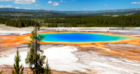 Grand Prismatic from the Fairy Falls trail and a little scrambling up a steep hill.